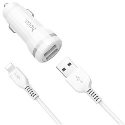 АЗУ Hoco Z27 Staunch double USB 2.4A with Lightning cable White
